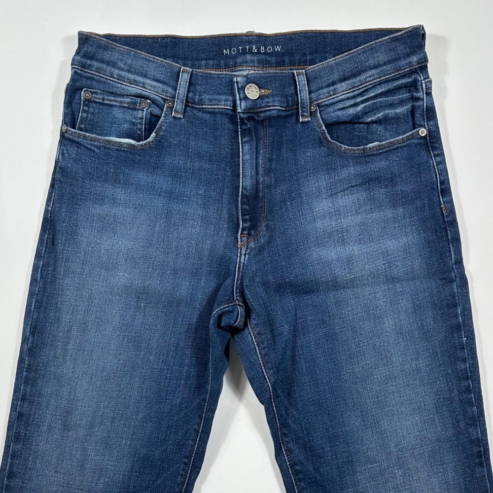 Mott & Bow Straight Jeans Mens 33x34 Stretch Dark Wash Indigo Denim
